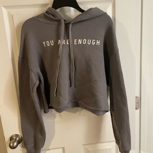 Grey Cropped Hoodie